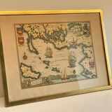 Carte marine océan atlantique vintage, encadrée