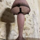 Mushroom lamp Le Verre Français in pink marbled glass