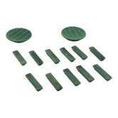 Service de porte couteaux / repose bouteilles céramique vert planche de bois
