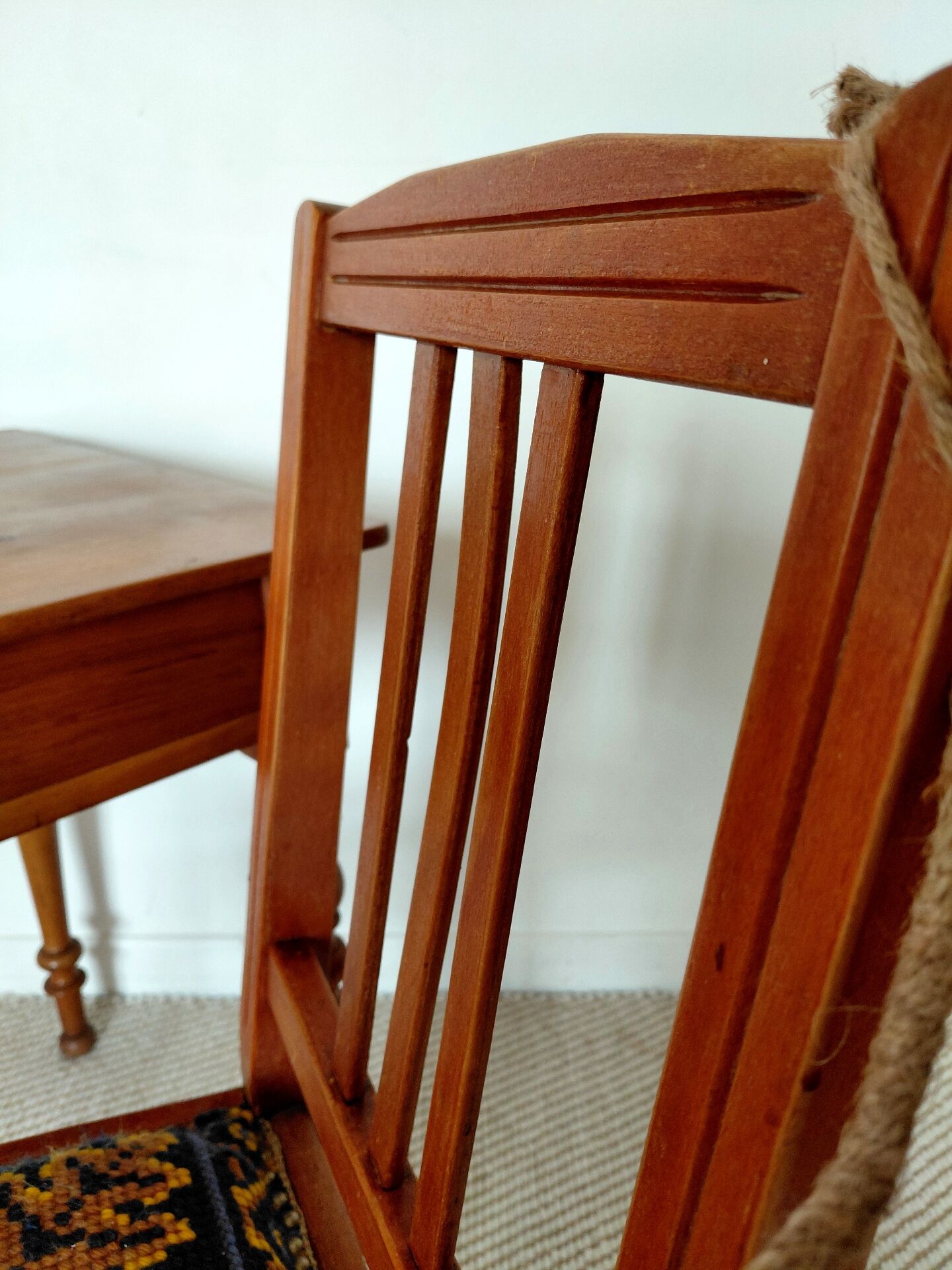 Fischel bistro chair "Indislocables" solid wood 1940s-1950s