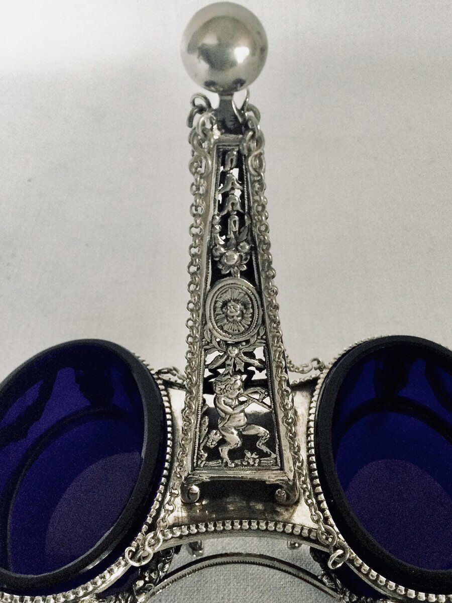 Pair of solid silver salt pans