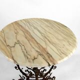 Wrought iron pedestal table and marble top, Venice, Italy, 17th century