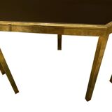 Coffee table in solid brass and black opaline. 1970