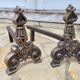 Paire de CHENETS Laiton Massif VINTAGE
