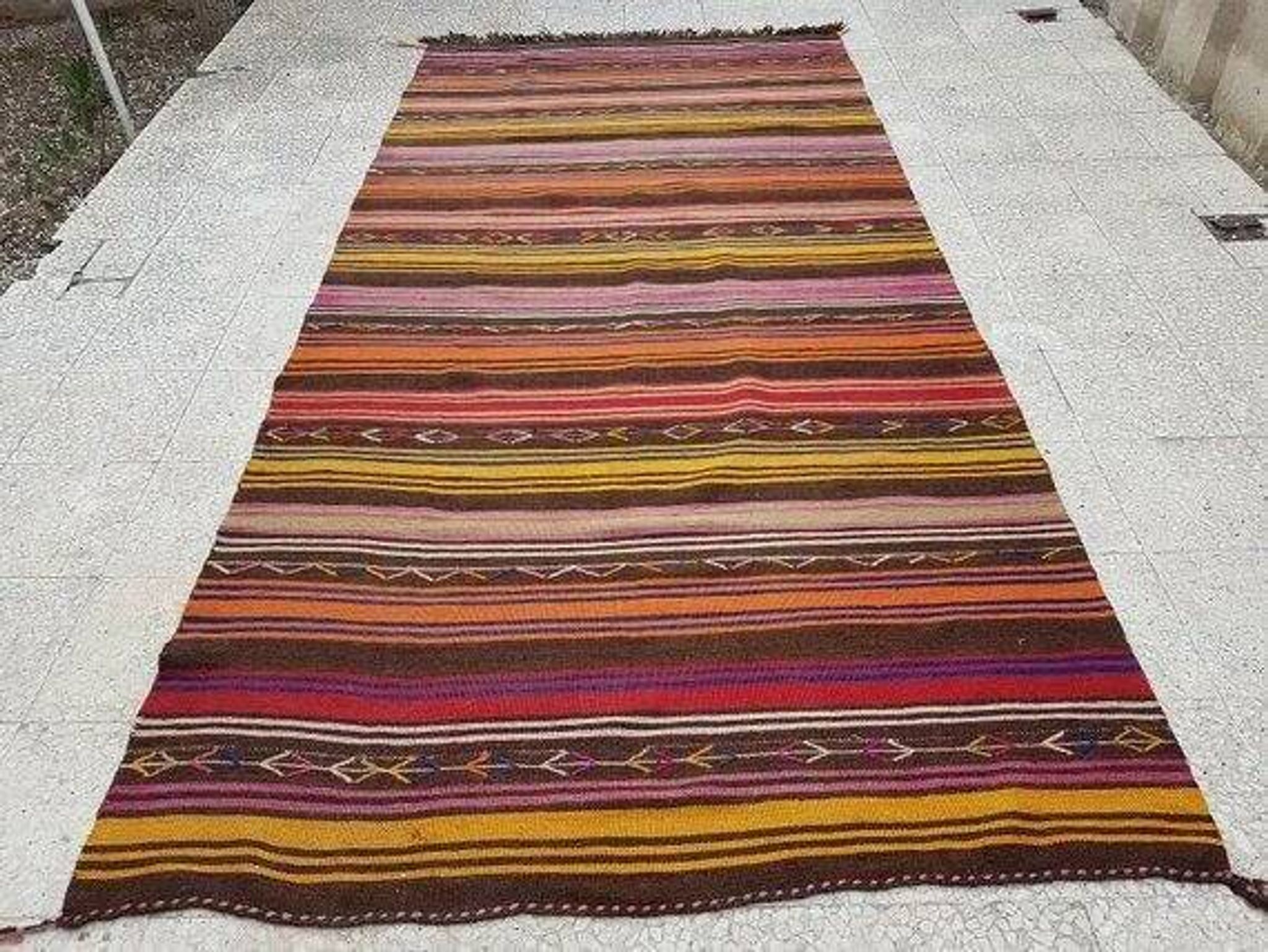 Kilim turc vintage tissé main 152x318 cm