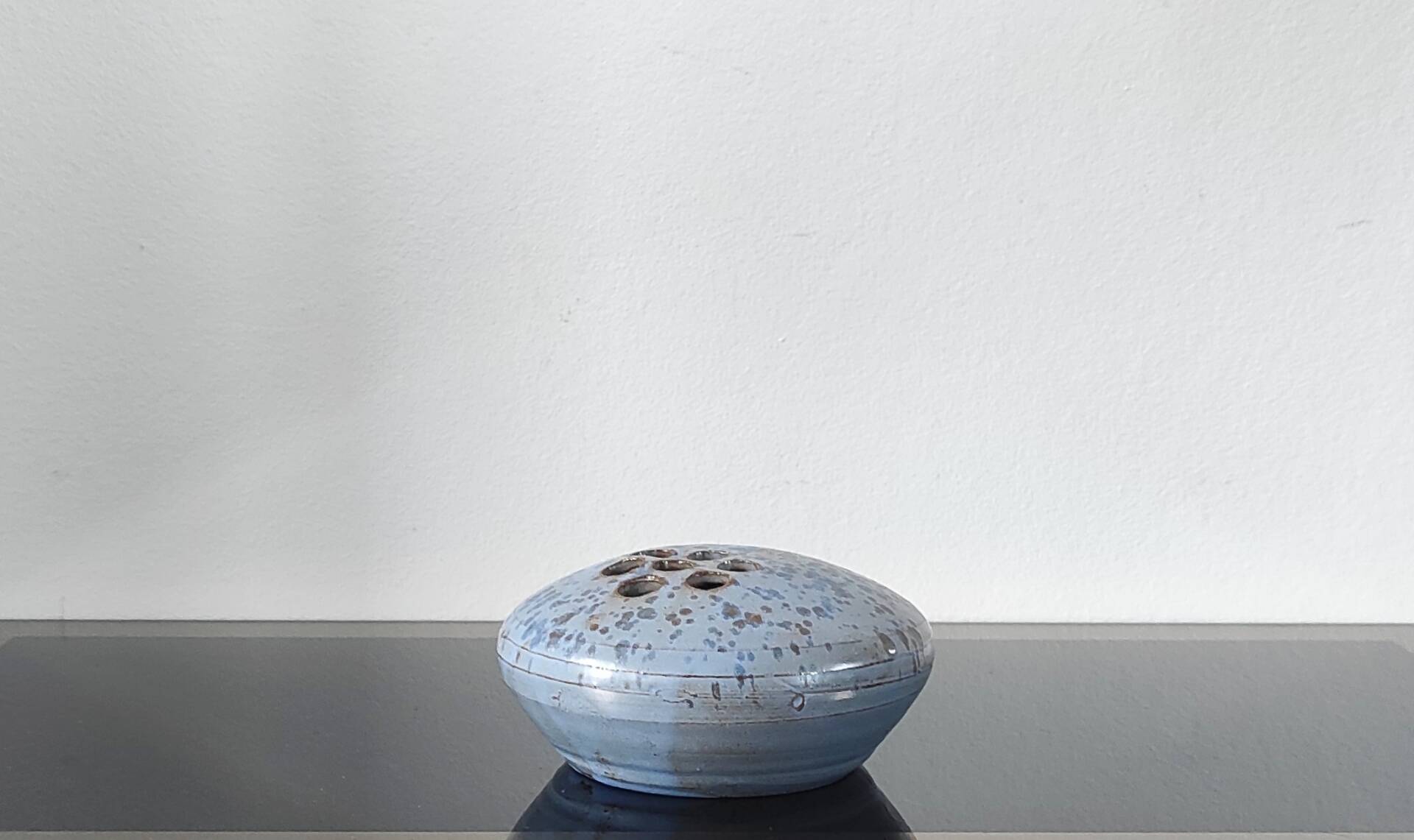 Vintage stoneware glazed pebble vase