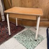 Wooden children's desk table, old, with drawer