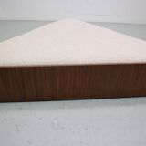 Vintage triangular plywood with boucle-fabric sit element / Ottoman, 1970s