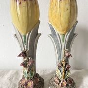 Paire de vases art nouveau  tulipes