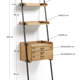 Large shelf drawers wood fir / metal 67 x 200 cm