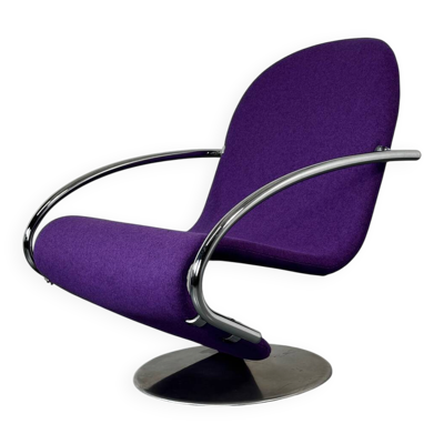 Chaise lounge Panton Streamline de l'ère spatiale pour Fritz Hansen 1-2-3, années 1970