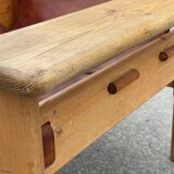 Safari chair in pine and leather, first edition attributed to Karin Mobring, 1970s