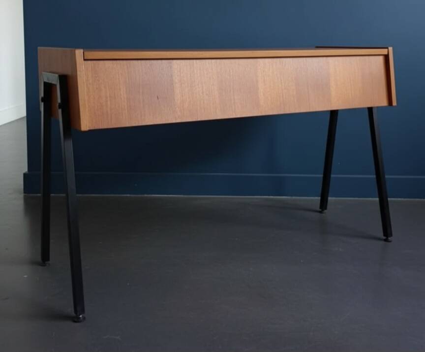 Bureau-Console Vintage "Legate" - Teck & Métal - Design Scandinave 196