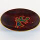 Vintage 1970s Walter Lochmuller Abstract Birds Cloisonne Red Enamel Dish