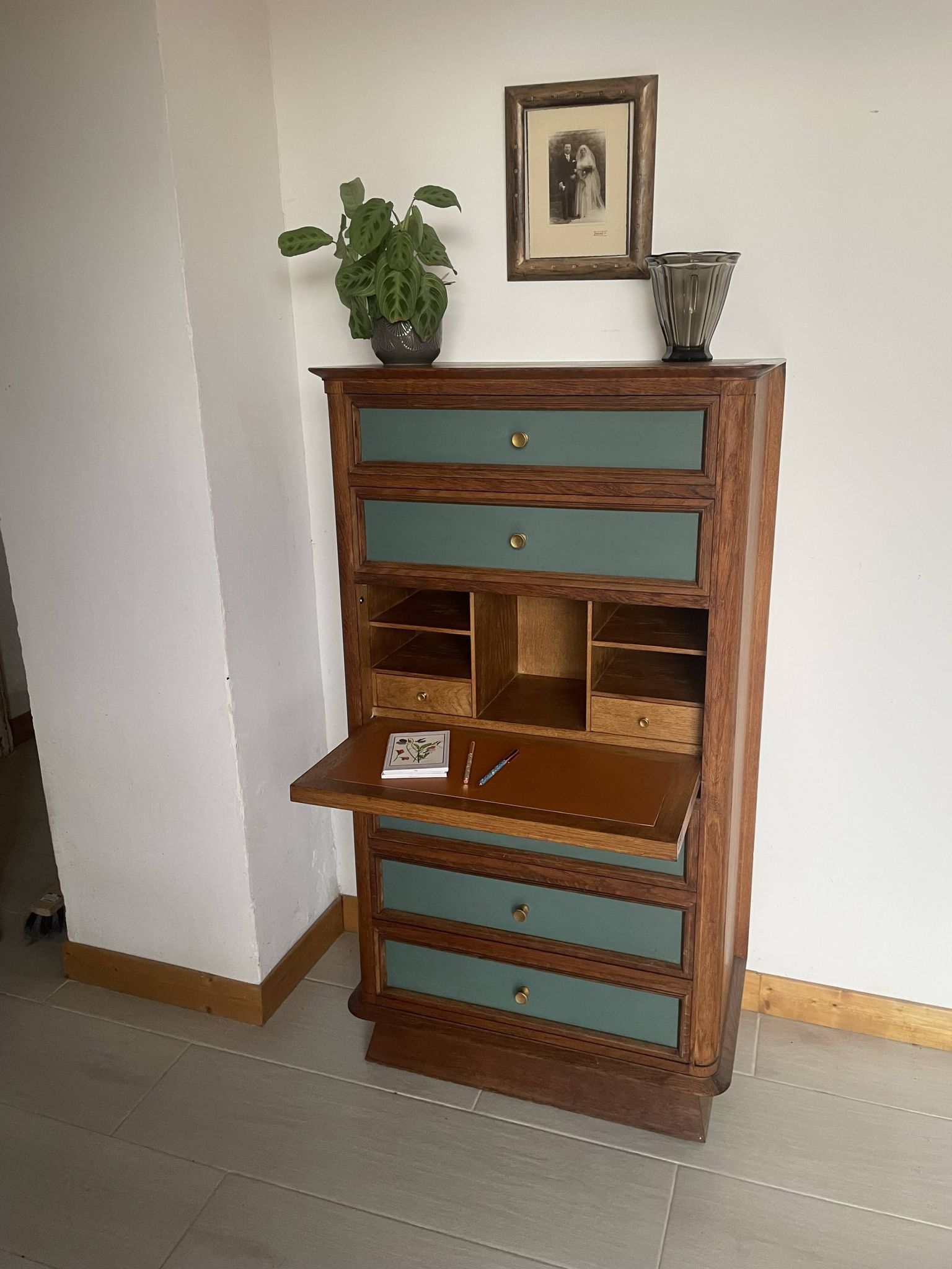Secrétaire en bois rénové