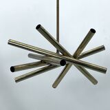Mid-Century Modern 12 lights Brass chandelier by Stilnovo. Italy 1960s