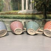 4 tasses à café en céramique vintage éditées par lbvyr circa