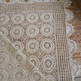 Vintage beige crochet bedspread