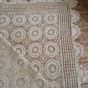 Vintage beige crochet bedspread
