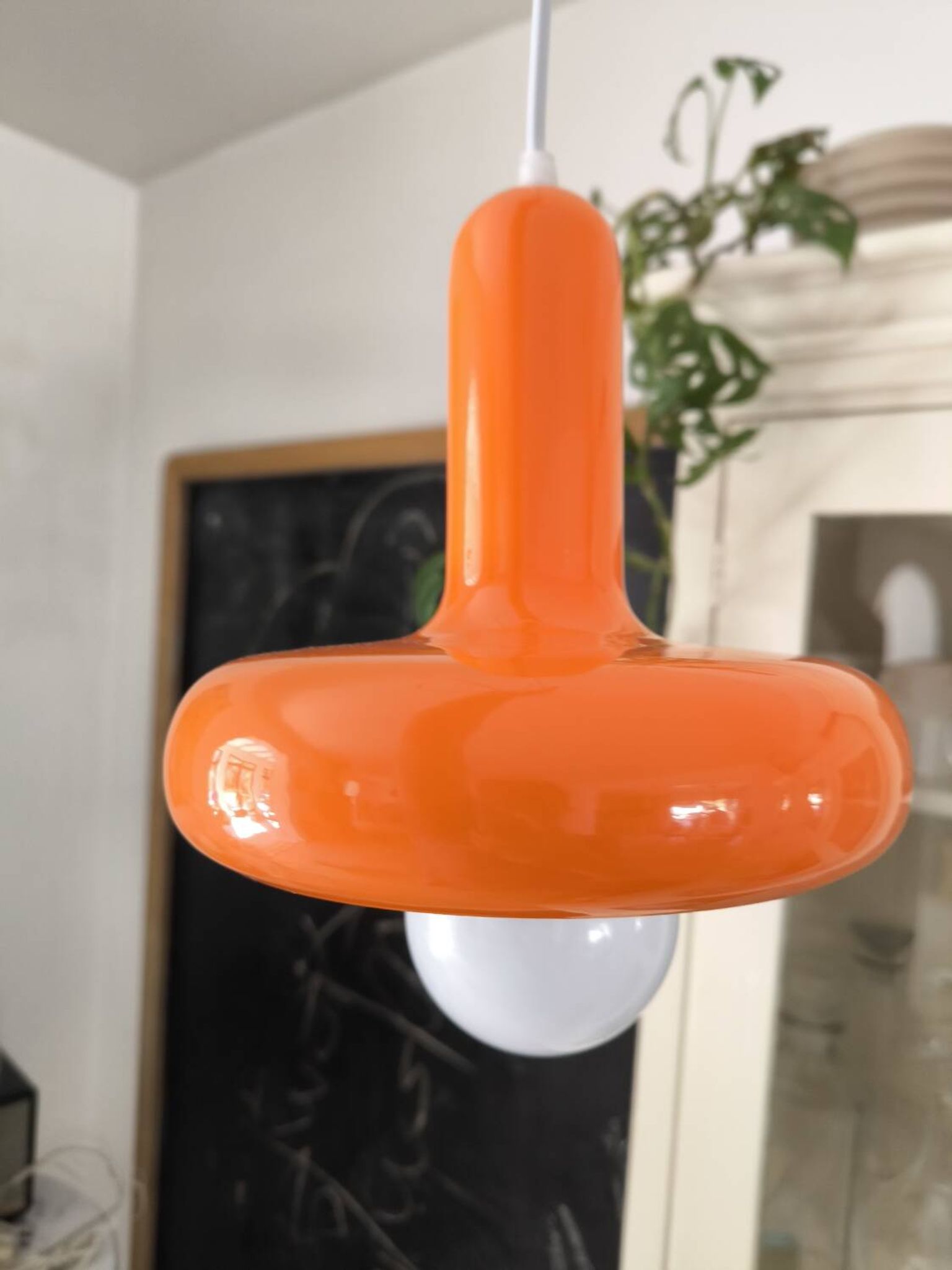 Orange ceiling pendant light