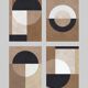 4 geometric art prints in brown tones.
