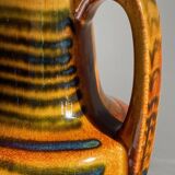 Vintage glazed ceramic amphora vase - west germany