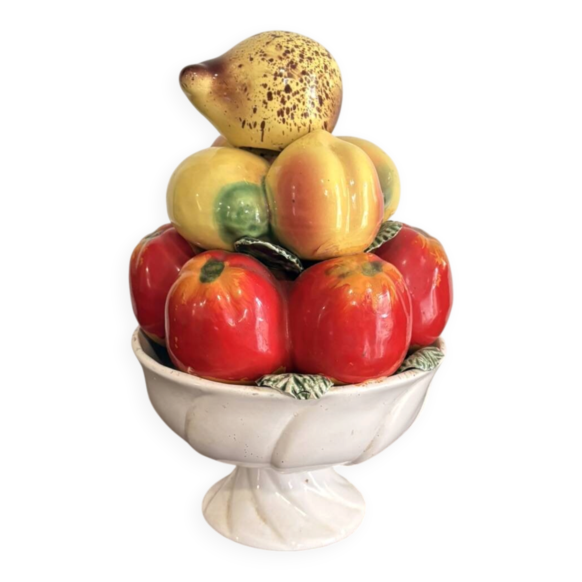 Fruit Bowl Centre Table Enamelled Ceramic Barbotine Vallauris Style