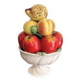 Coupe Fruits centre Table Céramique Emaillée Barbotine Style Vallauris