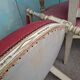 4 fauteuils Directoire en velours rose
