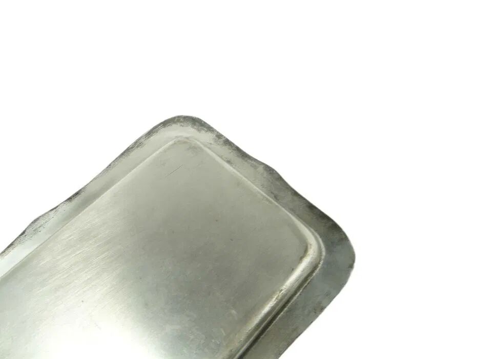 AAN Business Card Tray, Art Nouveau / Art Deco, Silver-Plated Brass