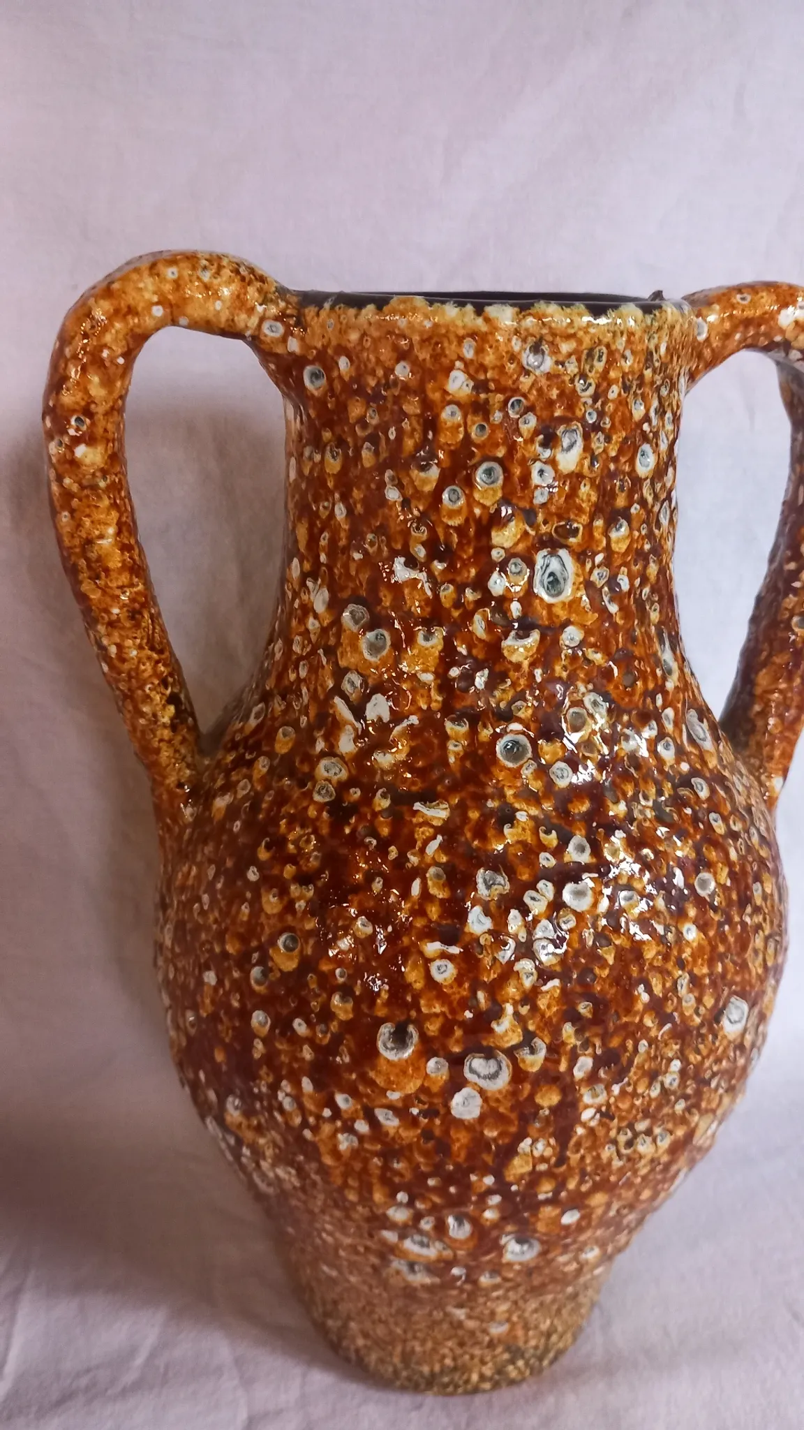Vintage ceramic amphora vase "Fat Lava" - Honey glazes - 1960s