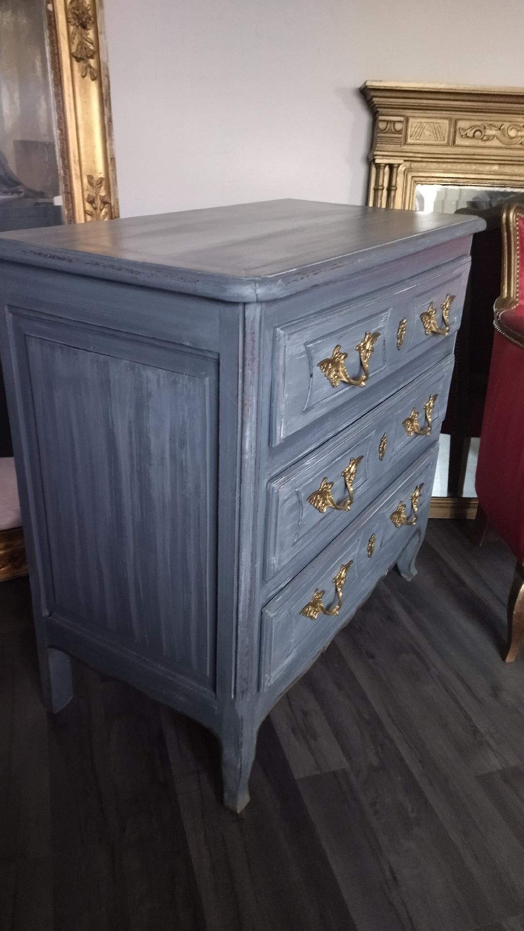 Louis XV style patinated chest of drawers