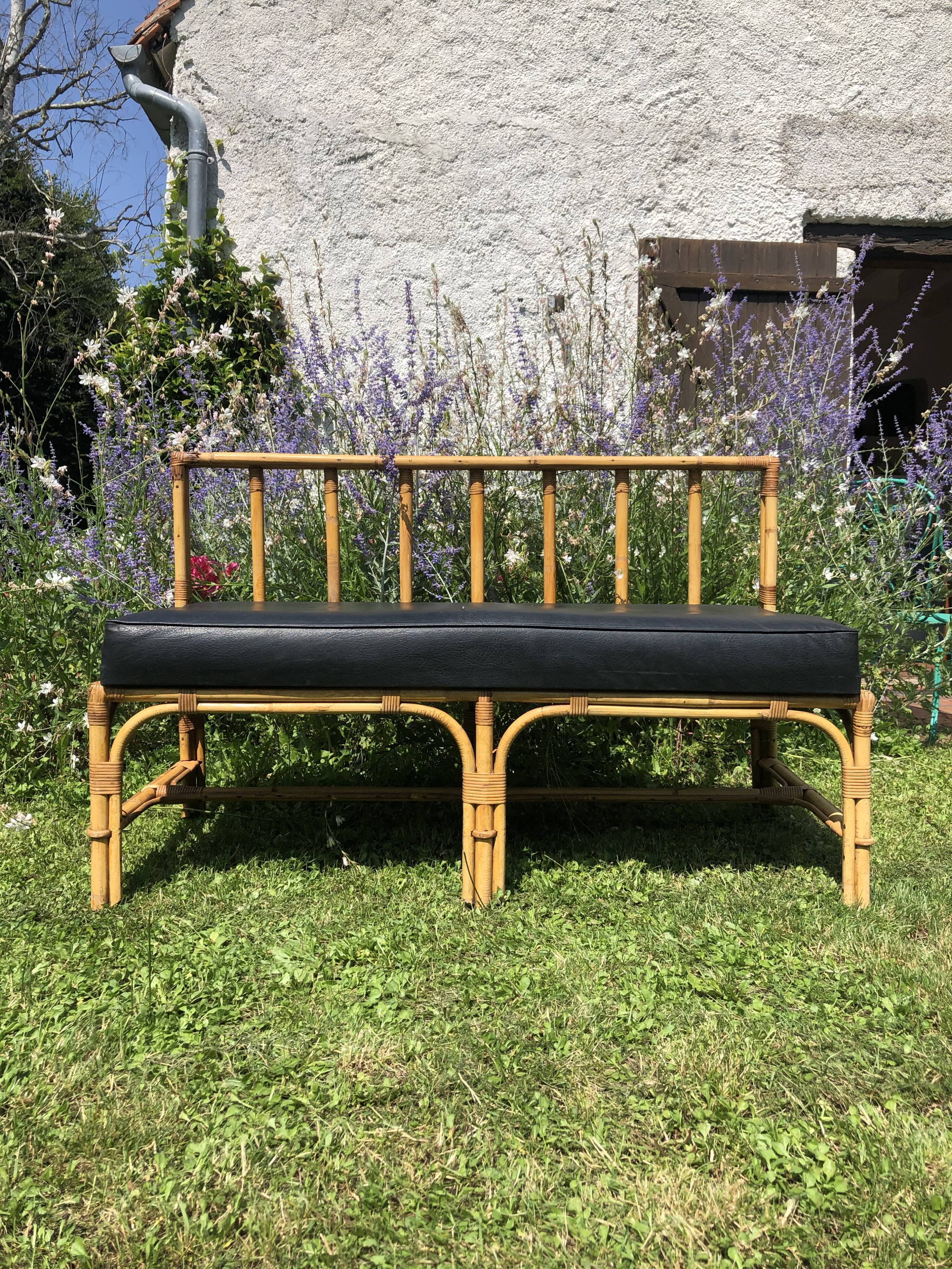 Rattan bench
