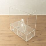 Minimalist chest of drawers from the 1980s, acrylic glass, unique piece