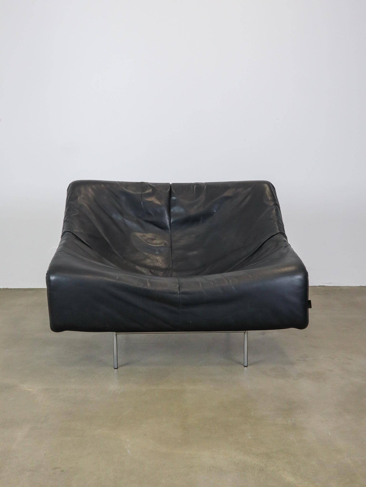 Vintage leather Butterfly chair with steel frame by G. van den Berg, Montis