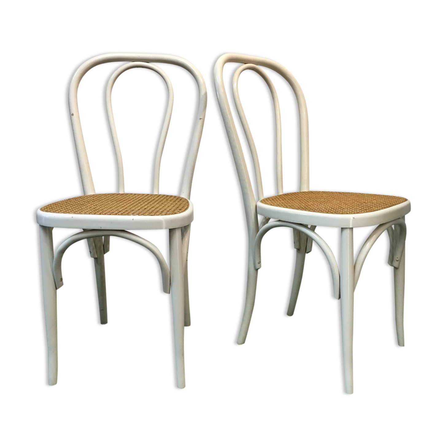 Pair of chairs bistro cane