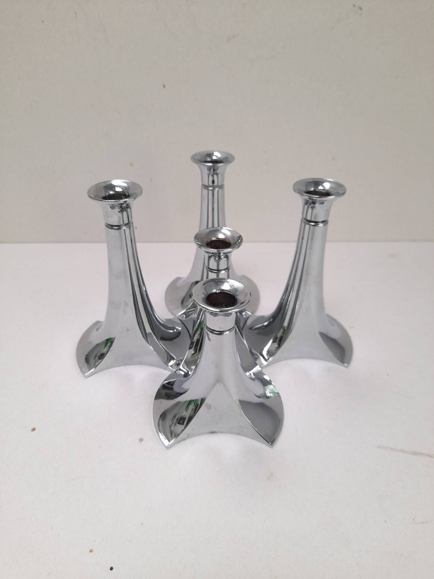 Set of 5 modular chrome candle holders WMF