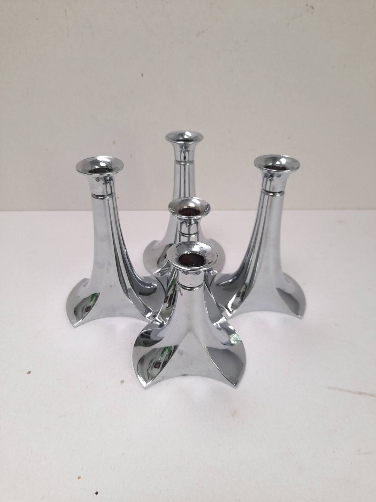 5 bougeoirs chromés modulaires WMF