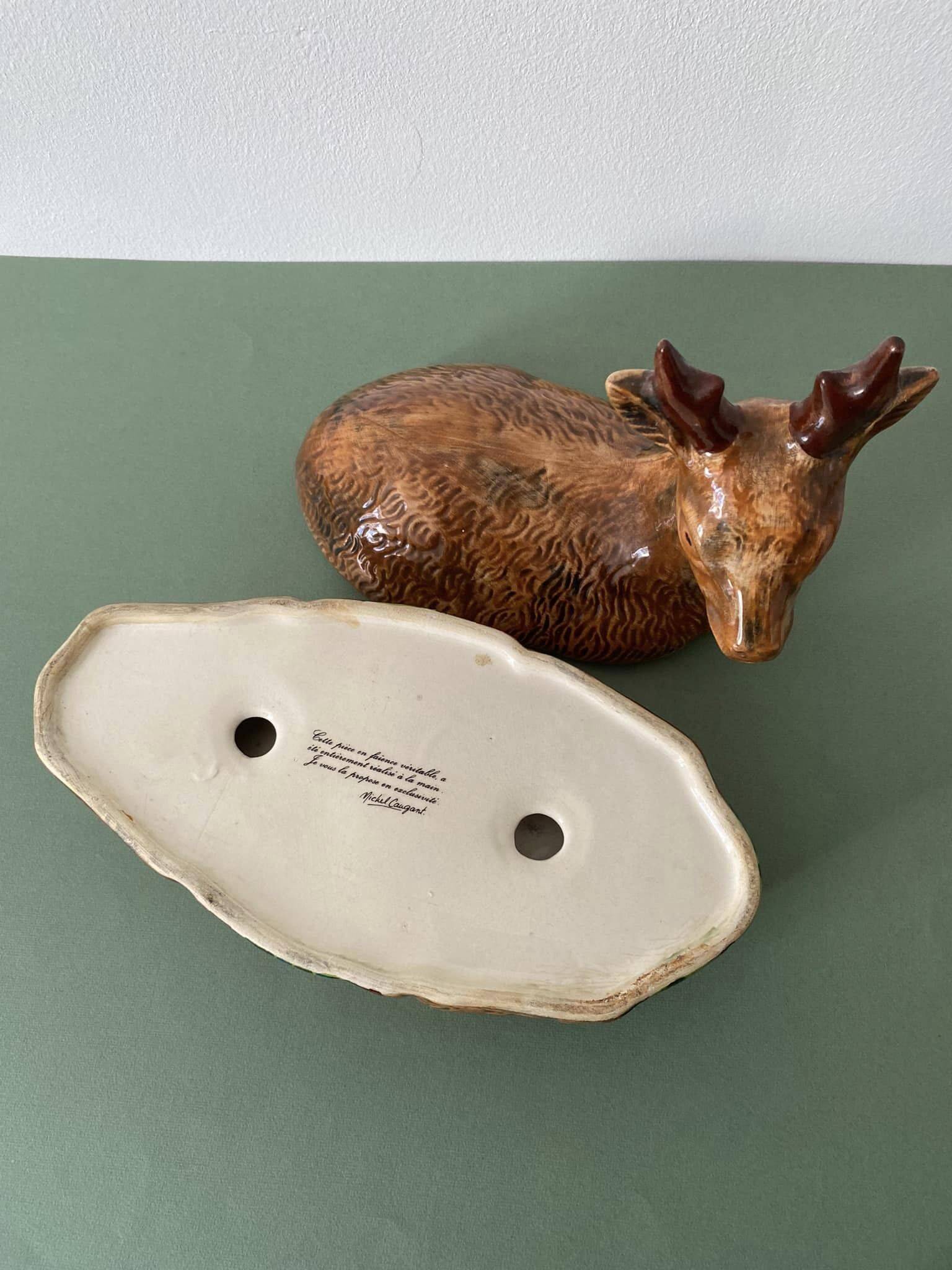 "Chevreuil" porcelain terrine by Michel Caugant