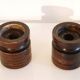 Pair of vintage wooden candle holders