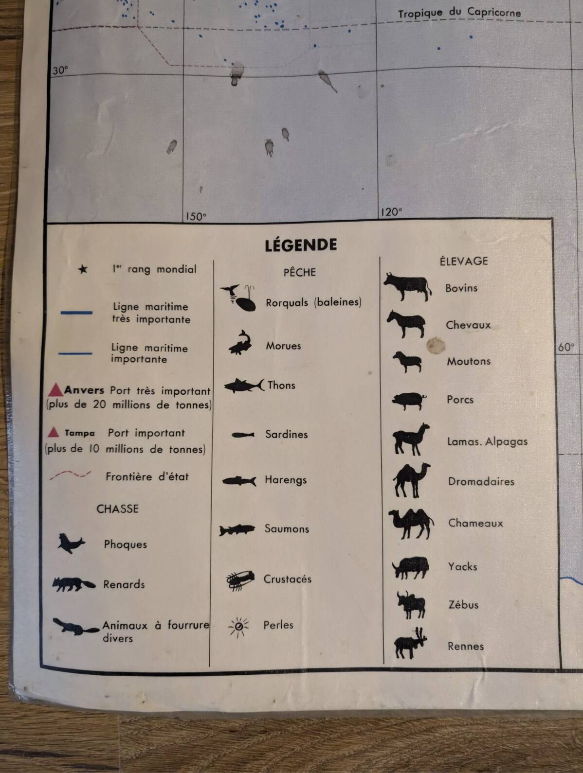School map / political planisphere and economic planisphere
