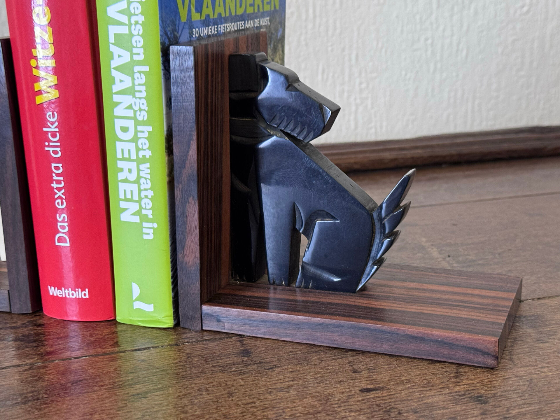 Art Deco bookends in rosewood and Bakelite