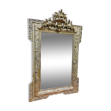 19th century wood and gilded stucco mirror
