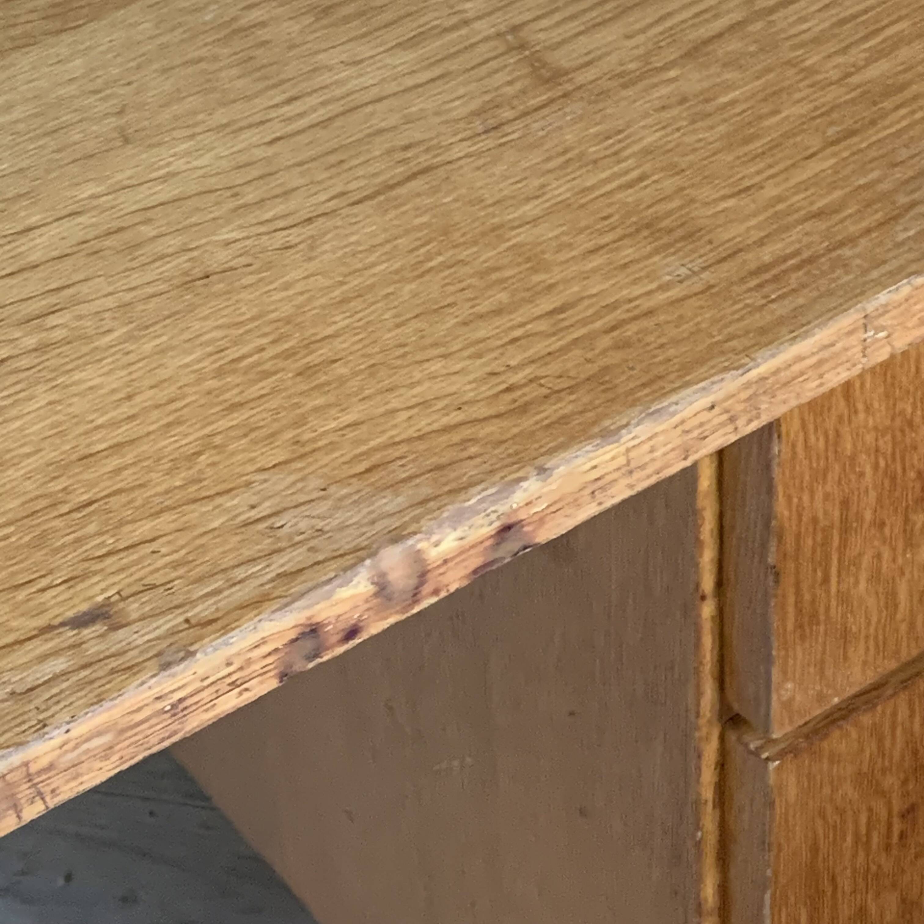 Vintage oak compass foot desk