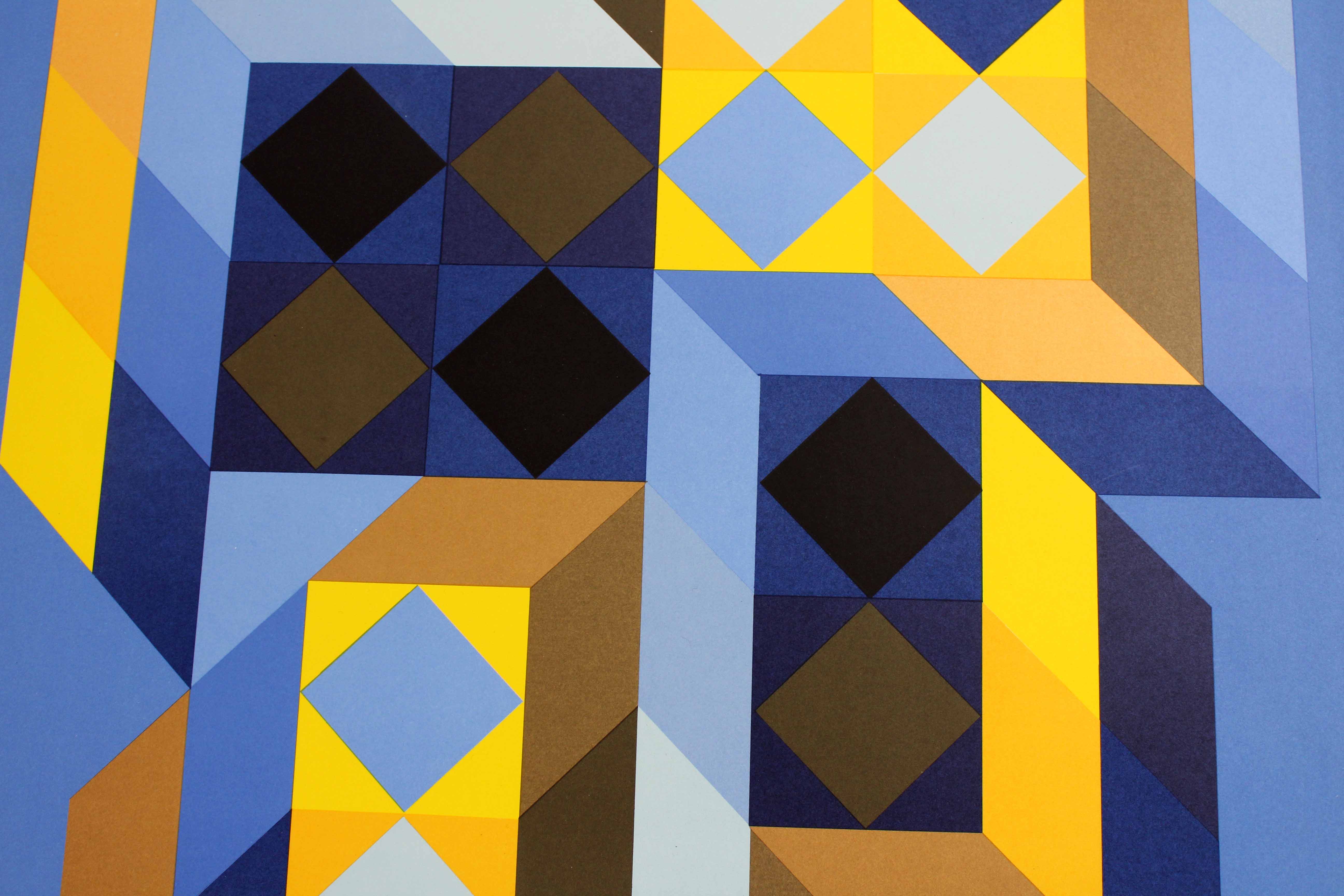 "tridimor" silkscreen by Victor Vasarely 1969