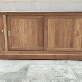 Large four-door row of industrial furniture in raw wood design