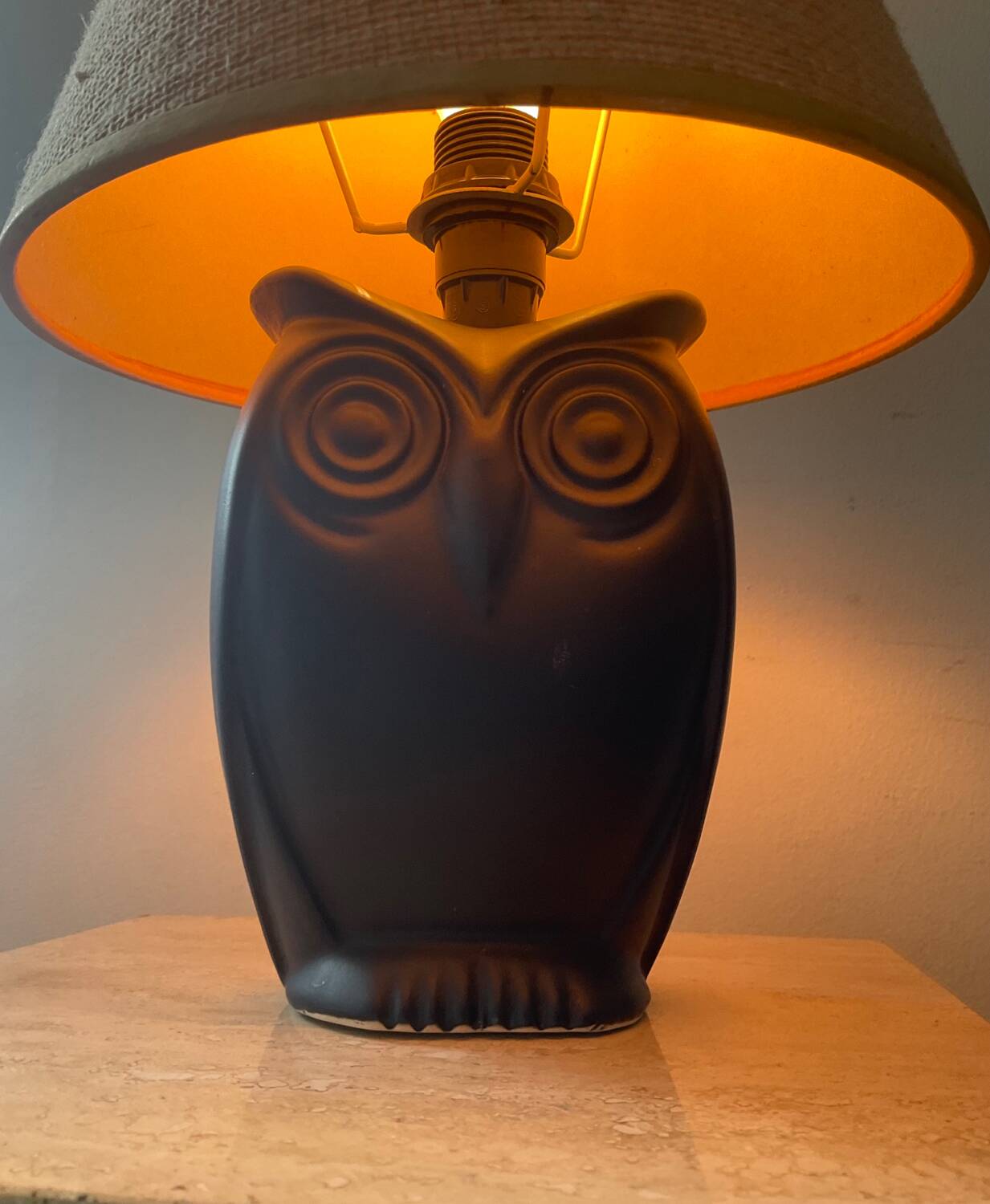 Vintage ceramic owl lamp