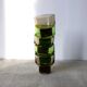 Shooters, translucent brown smoked and green shot glasses, ribbed foot