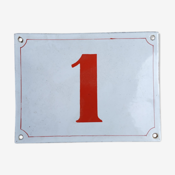 Enamelled metal plate street number