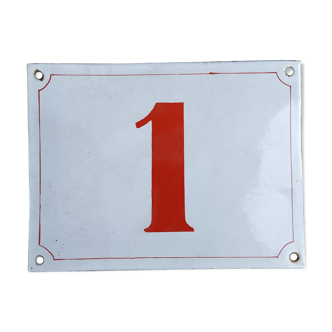 Enamelled metal plate street number